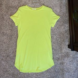 Neon yellow t-shirt dress